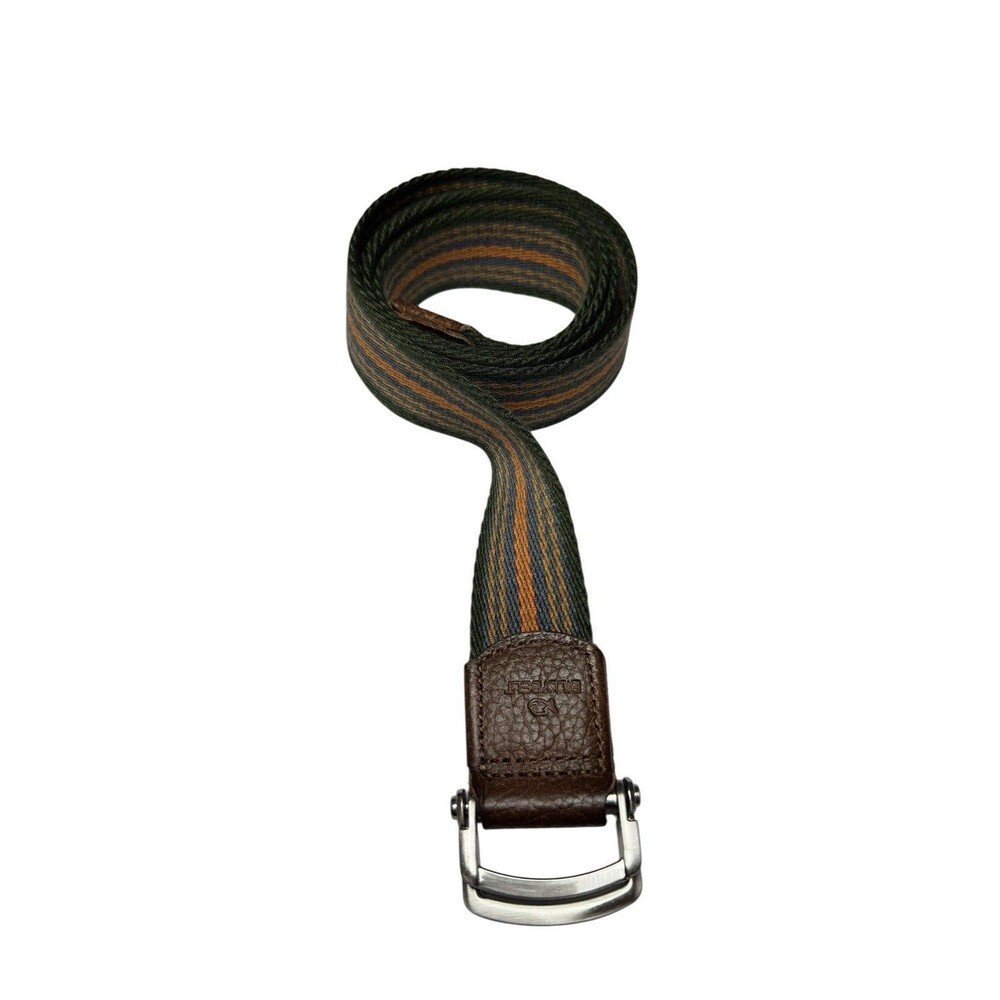 Billy Belt Hector Woven Belt Cowhide Leather Ends Adjustable Green Orange Blue